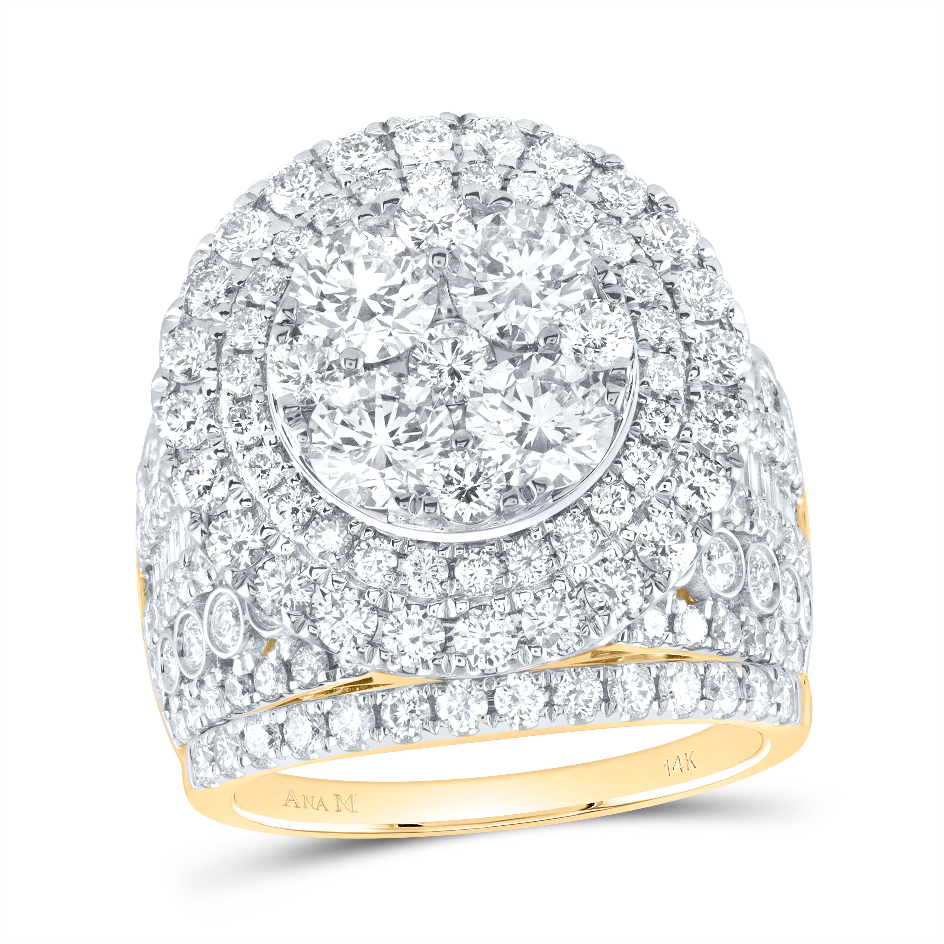 4 3/4Ctw-Dia Ana M Round Single Halo Bridal Set (12.05 grams)