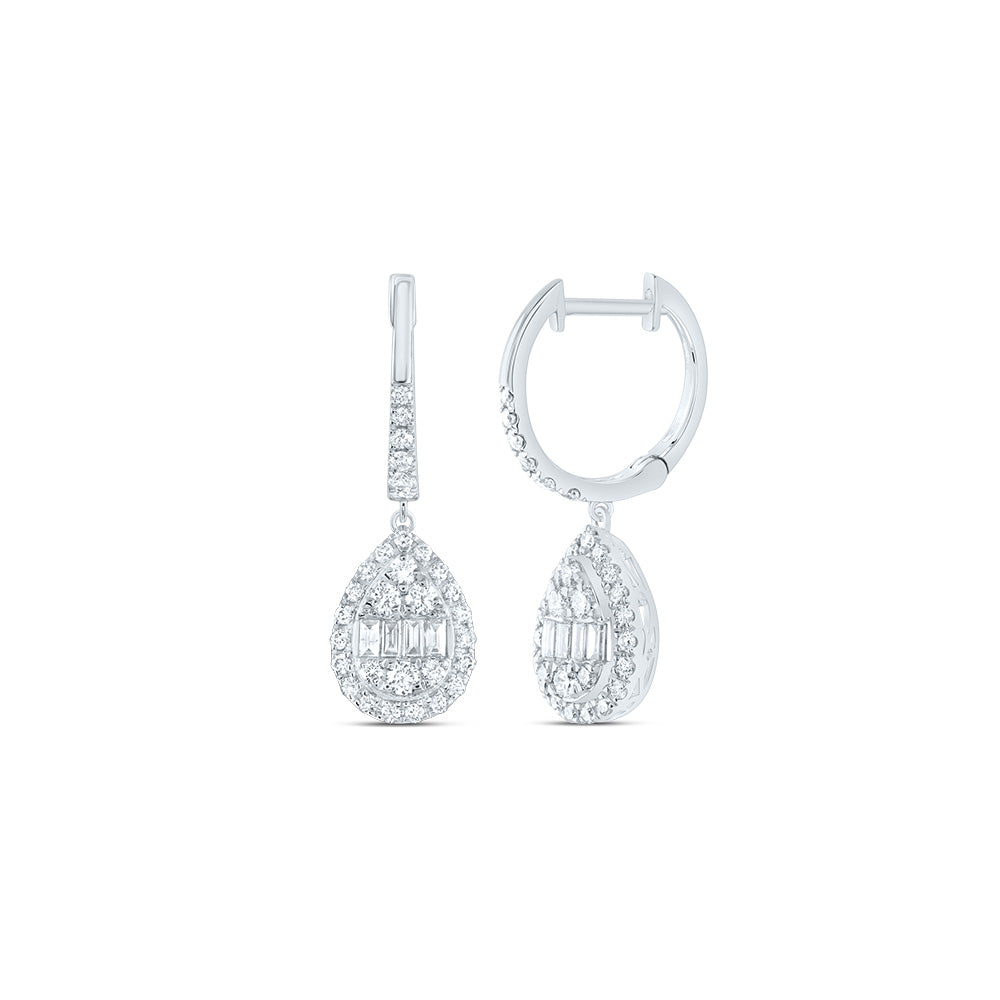 3/4Ctw-Dia Ana M Fashion Pear Dangling Earring