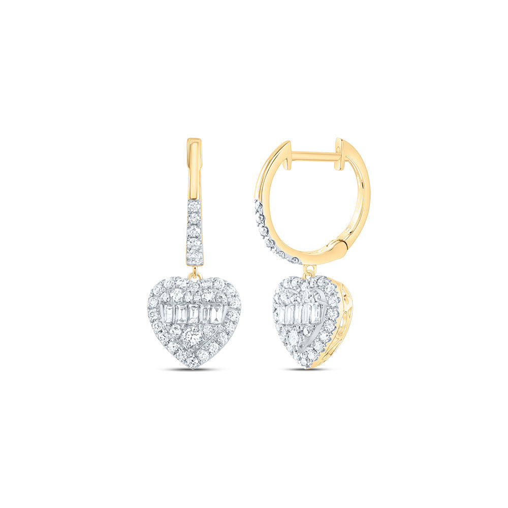 3/4Ctw-Nat Dia Ana M Fashion Heart Dangling Earring