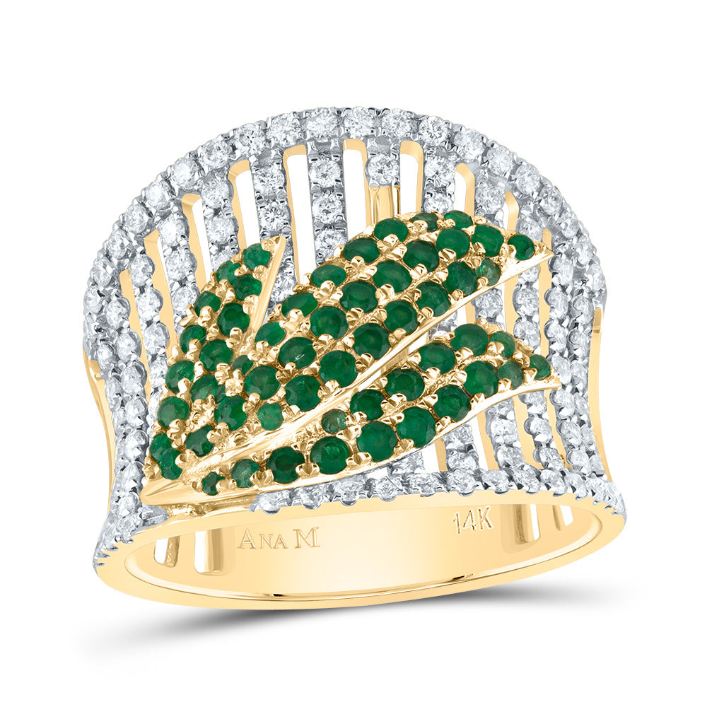 7/8Ctw-Dia Ana M 5/8Ctw-Rd-Em Nat Gem Ring (5.71 grams)