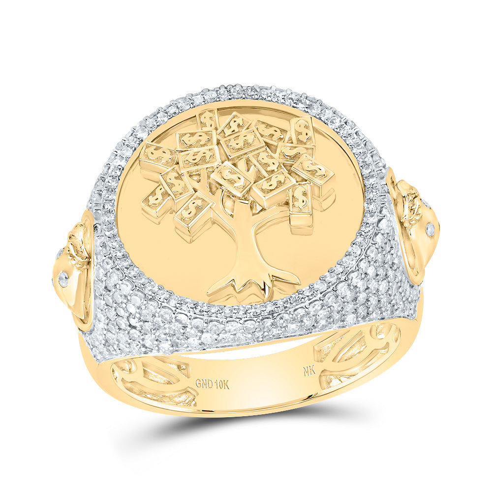 1 1/5Ctw-Dia Nk Money Tree Mens Ring (8.54 grams)