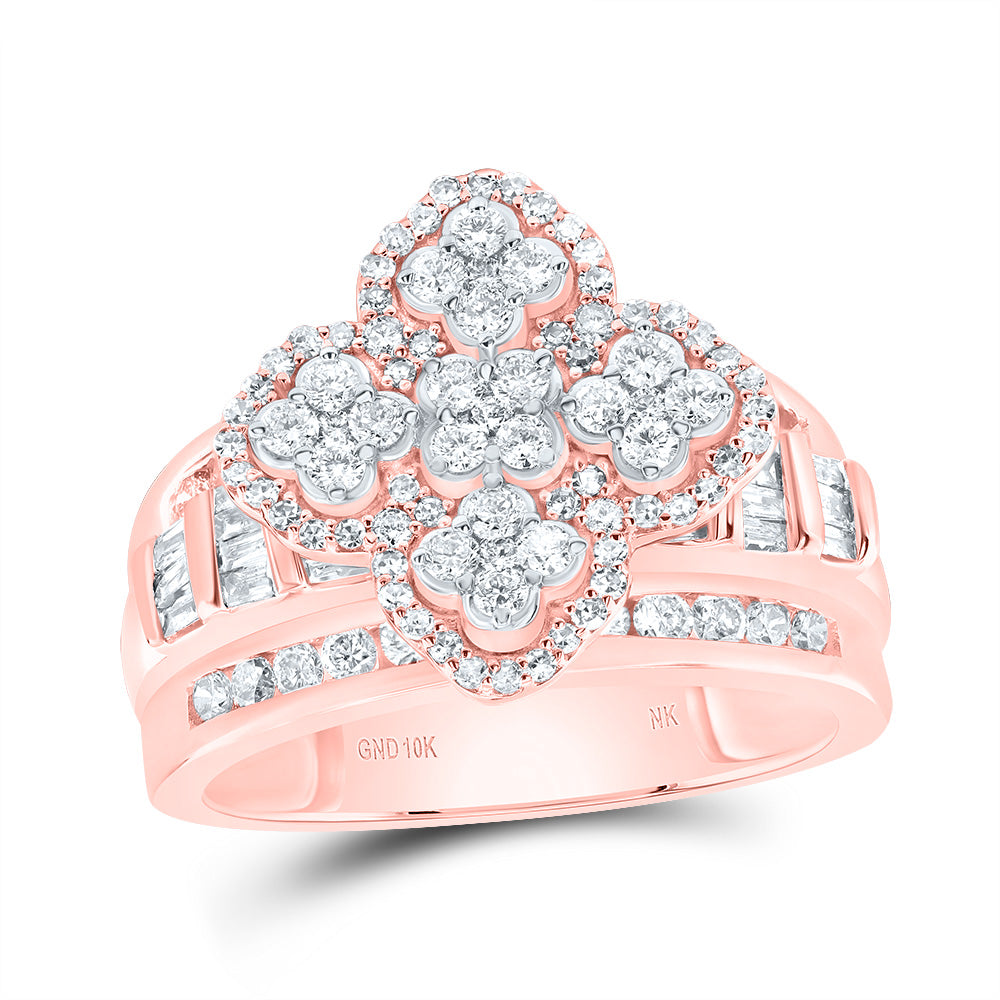 1 Ctw-Dia Nk Fashion Clover Ring (5.29 grams)