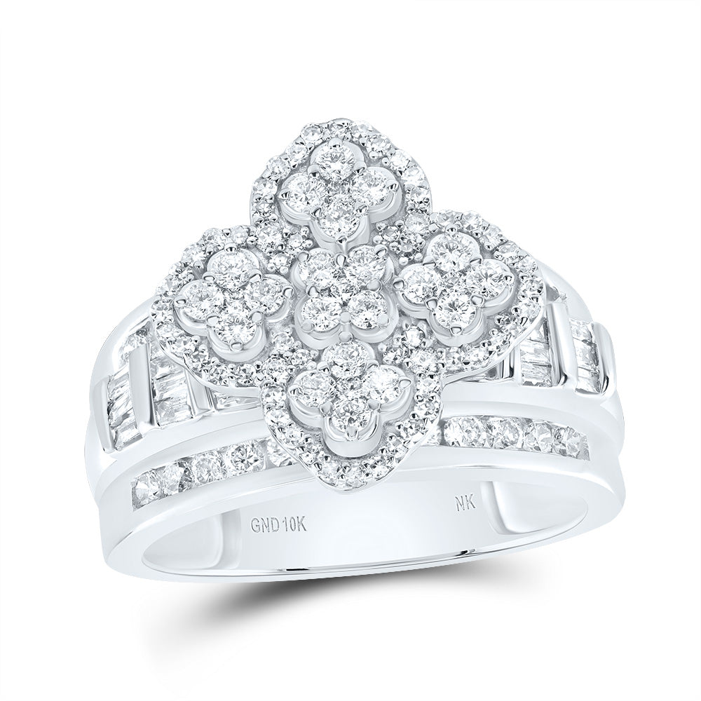 1 Ctw-Dia Nk Fashion Clover Ring (5.45 grams)