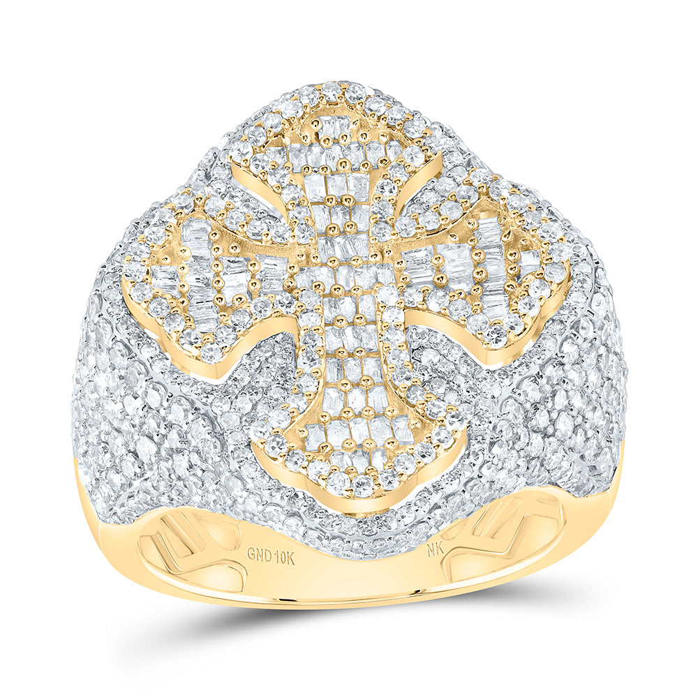 3 Ctw-Dia Nk Cross Mens Ring (9.3 grams)