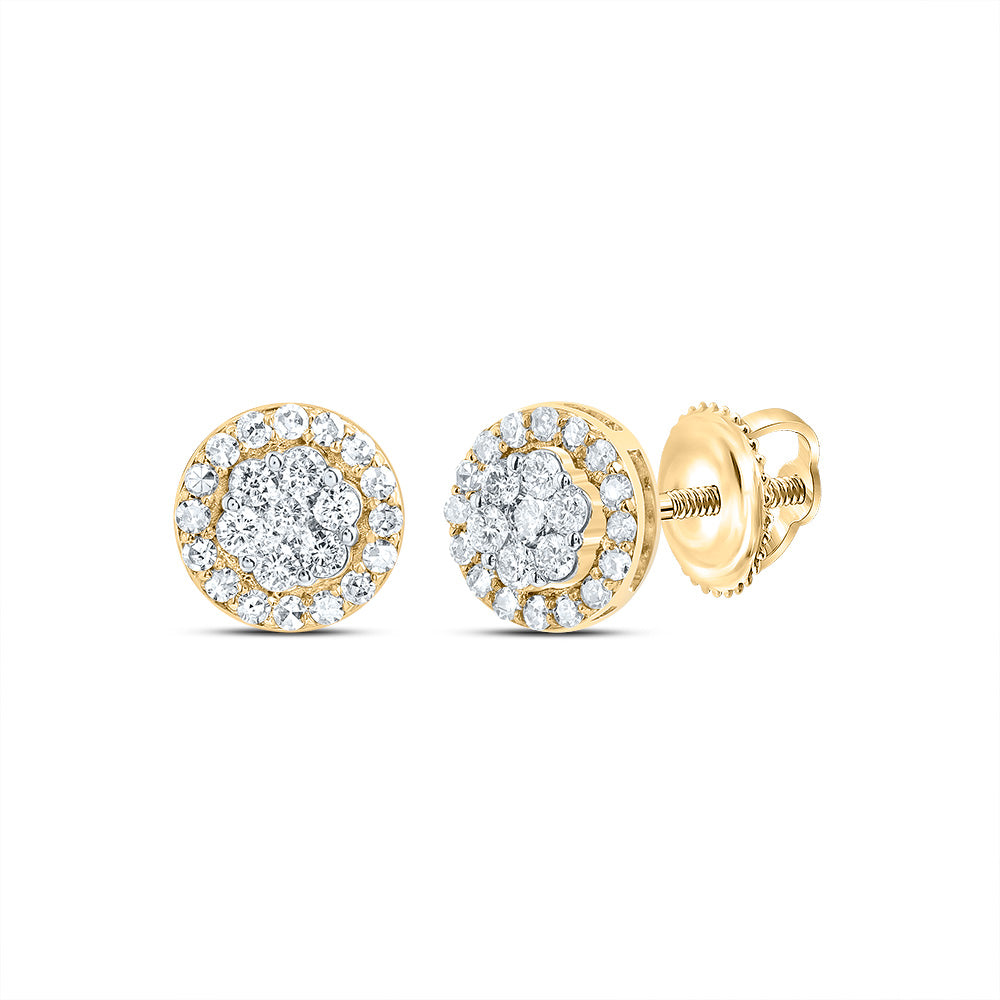 1/2Ctw Dia Nk Round Flower Stud Earring