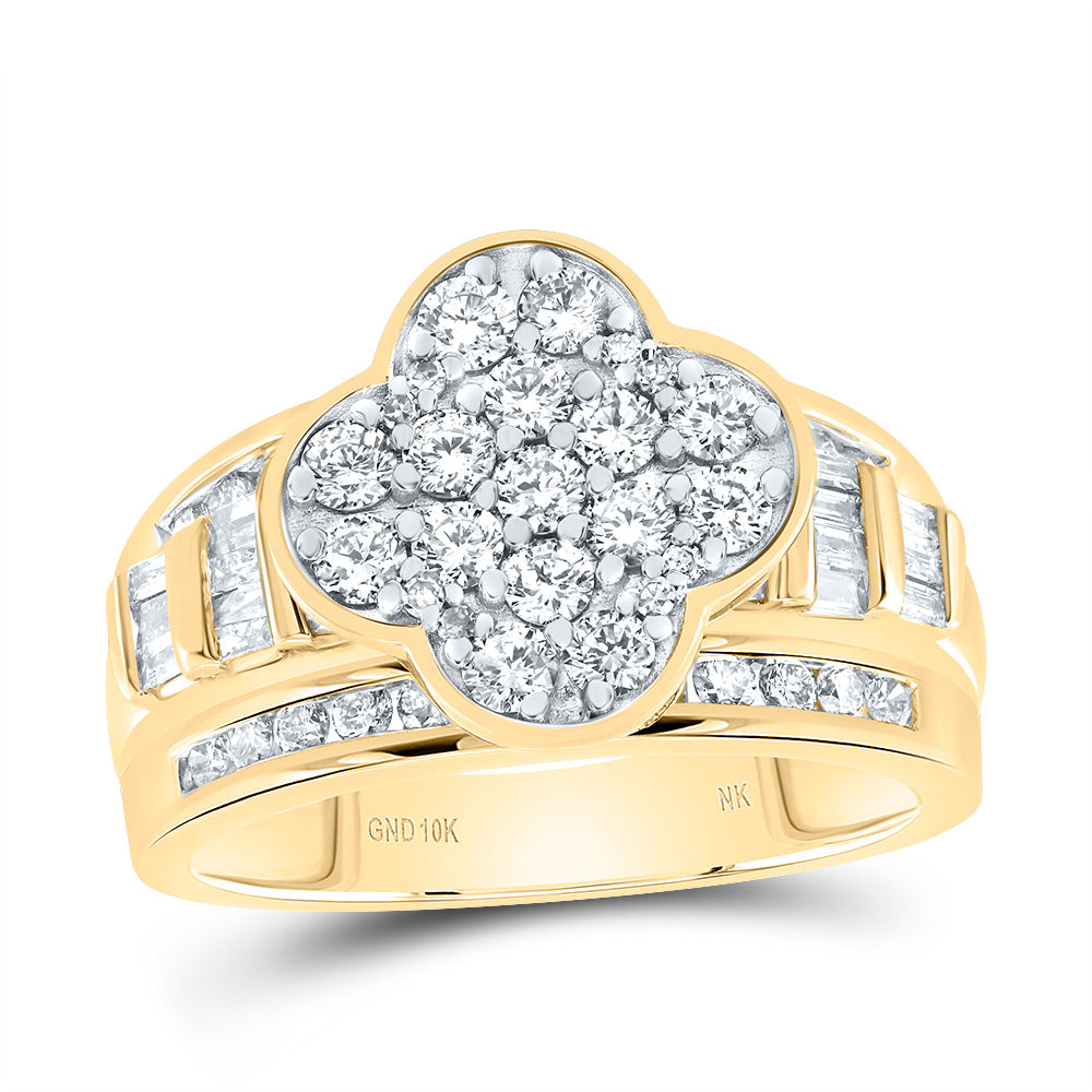 1 1/4Ctw-Dia Nk Fashion Clover Ring (5.07 grams)