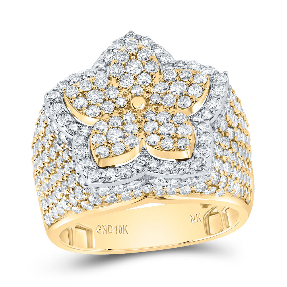 3 Ctw-Nat Dia Nk Fashion Flower Ring (8.2 grams)