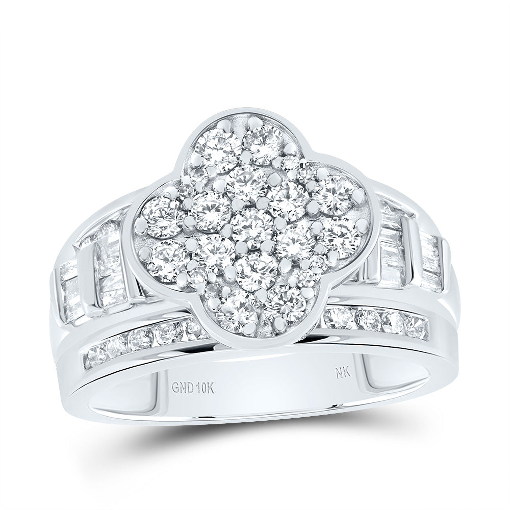 1 1/4Ctw-Dia Nk Fashion Clover Ring (5.29 grams)