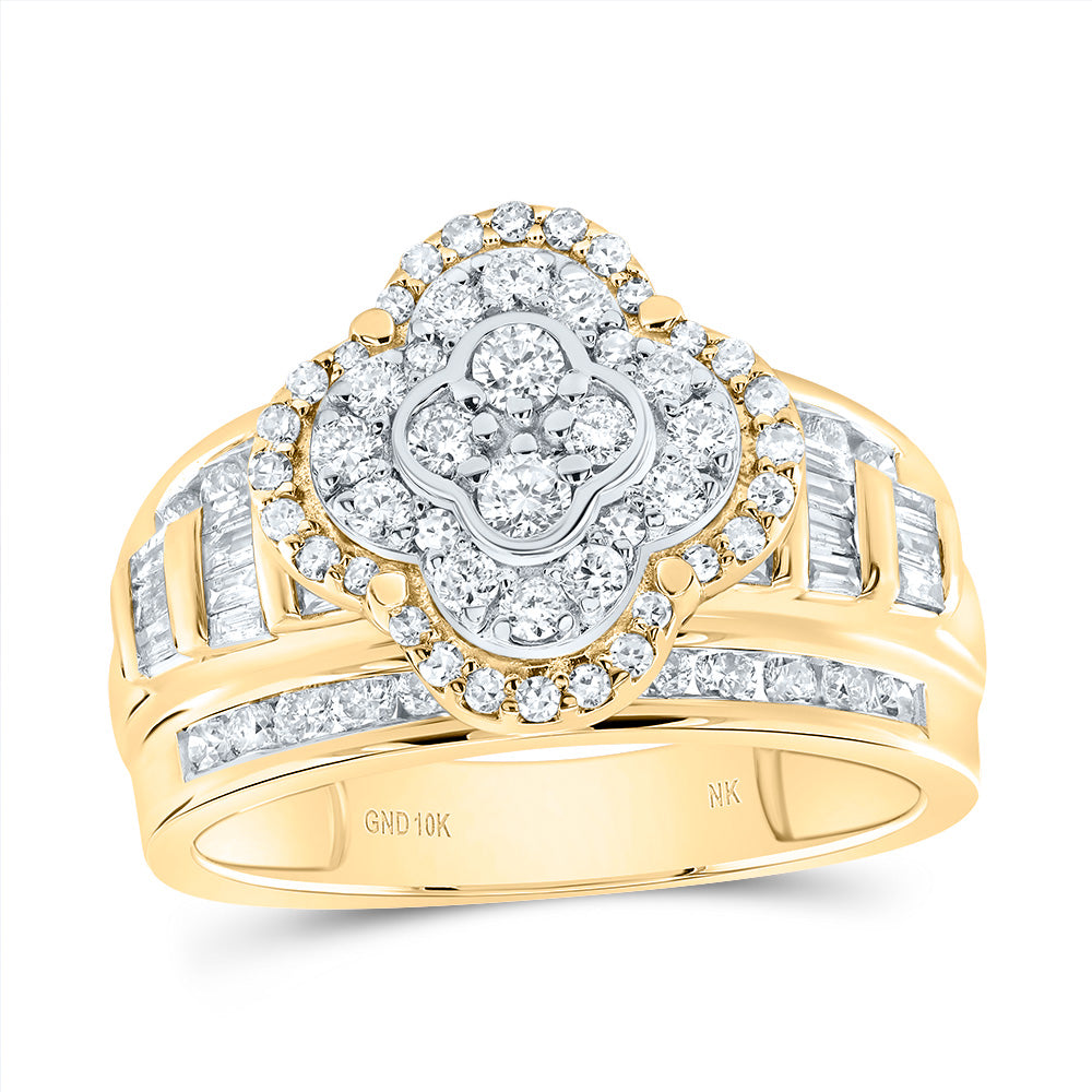 1 Ctw-Dia Nk Fashion Clover Ring (5.43 grams)