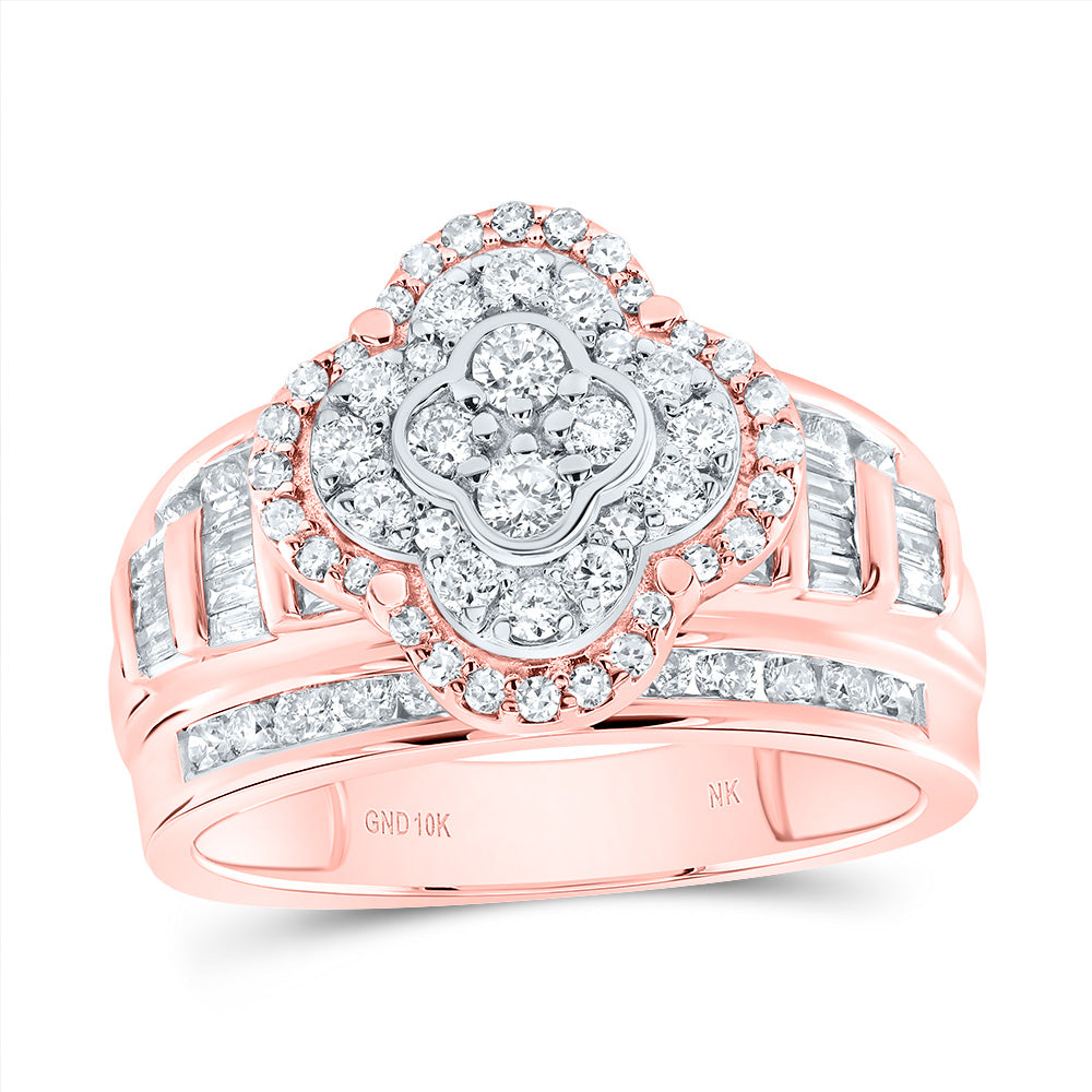 1 Ctw-Dia Nk Fashion Clover Ring (5.45 grams)