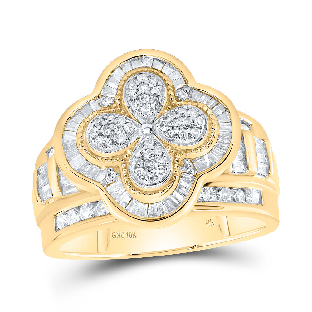 1 Ctw-Dia Nk Fashion Clover Ring (6.32 grams)