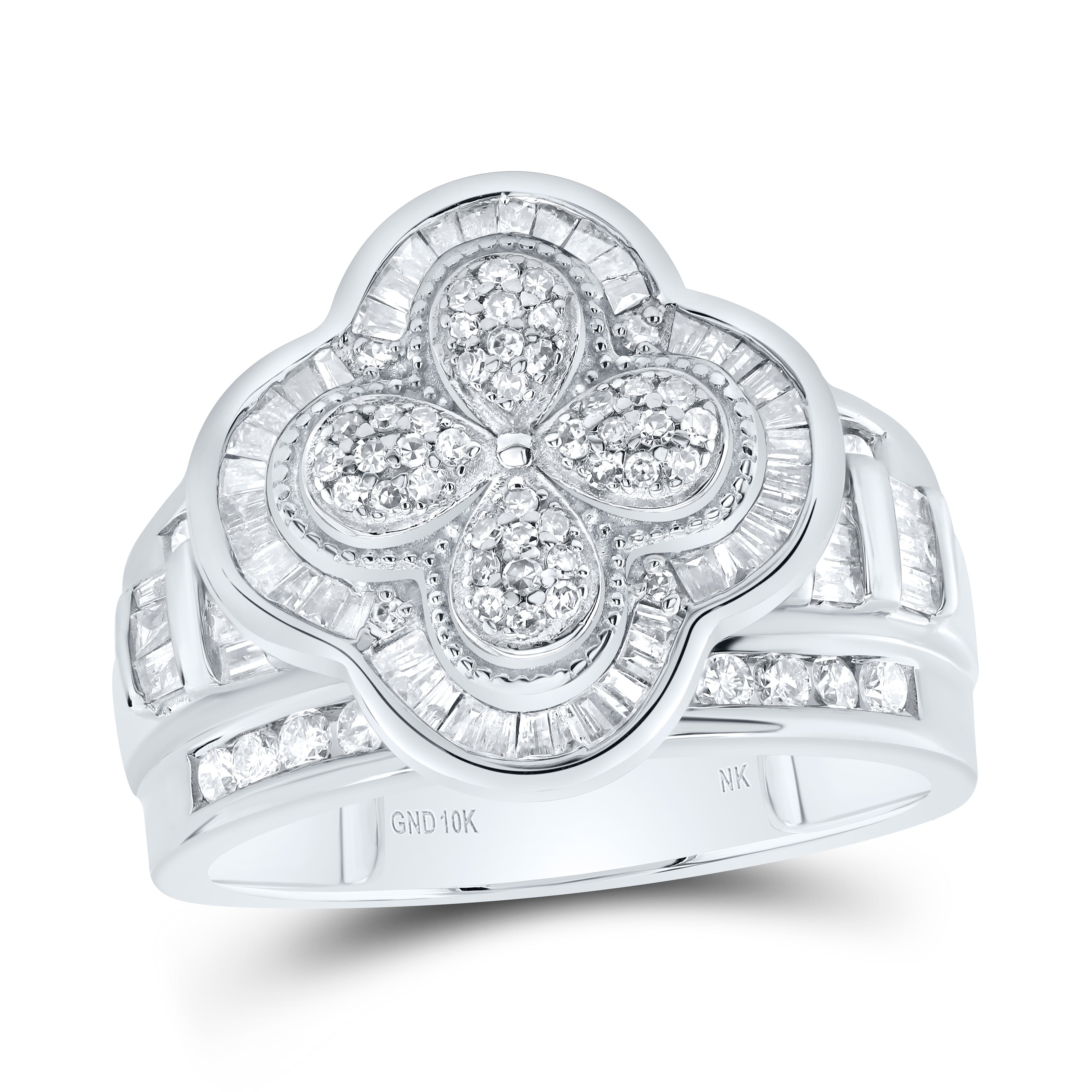 1 Ctw-Dia Nk Fashion Clover Ring (6.33 grams)