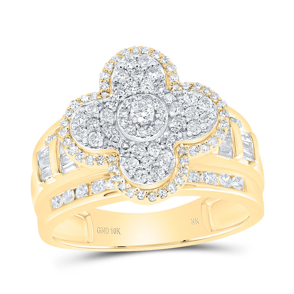 1Ctw-Dia Nk Fashion Clover Ring (5.42 grams)