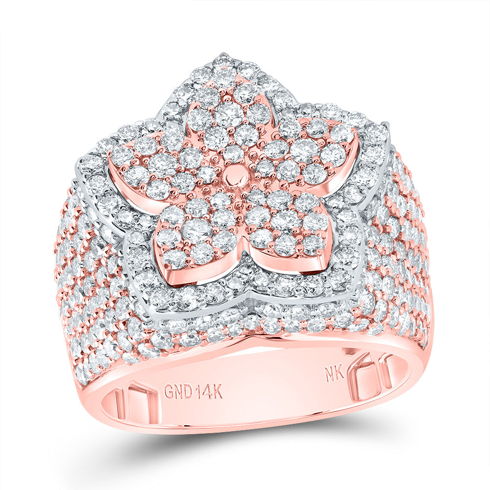 3 Ctw-Nat Dia Nk Fashion Flower Ring (9.27 grams)