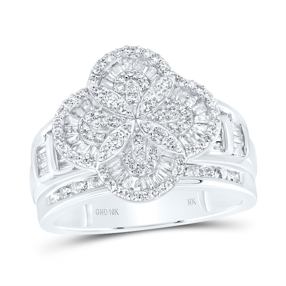 1Ctw-Dia Nk Fashion Clover Ring (6.11 grams)