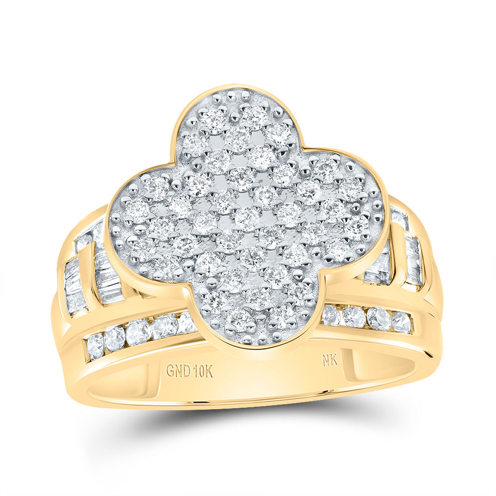 1 Ctw-Dia Nk Fashion Clover Ring (5.33 grams)