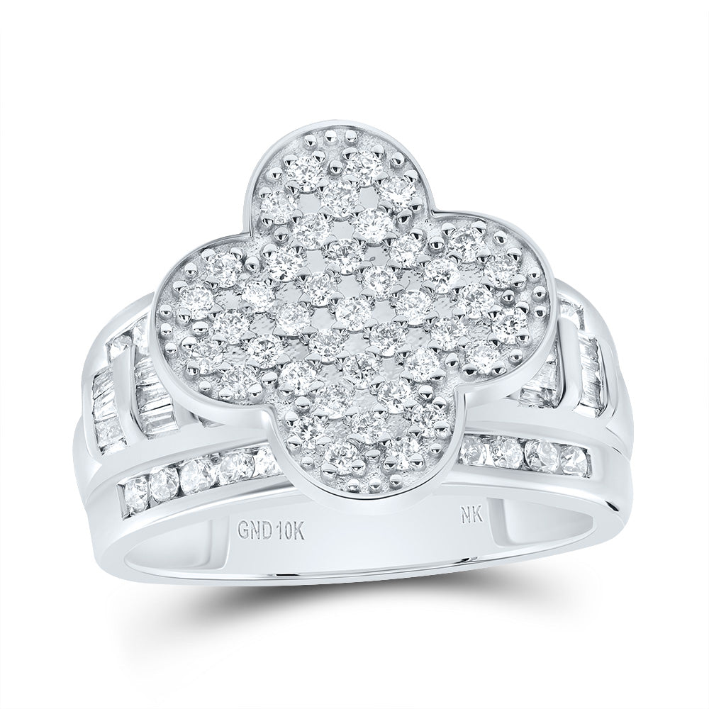 1 Ctw-Dia Nk Fashion Clover Ring (5.07 grams)