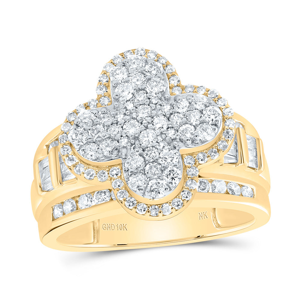 1 1/3Ctw-Dia Nk Fashion Clover Ring (5.46 grams)