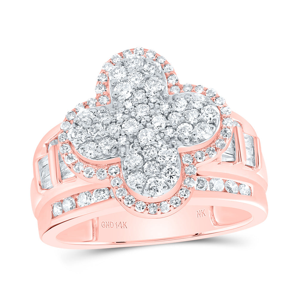 1 1/3Ctw-Dia Nk Fashion Clover Ring (6.36 grams)