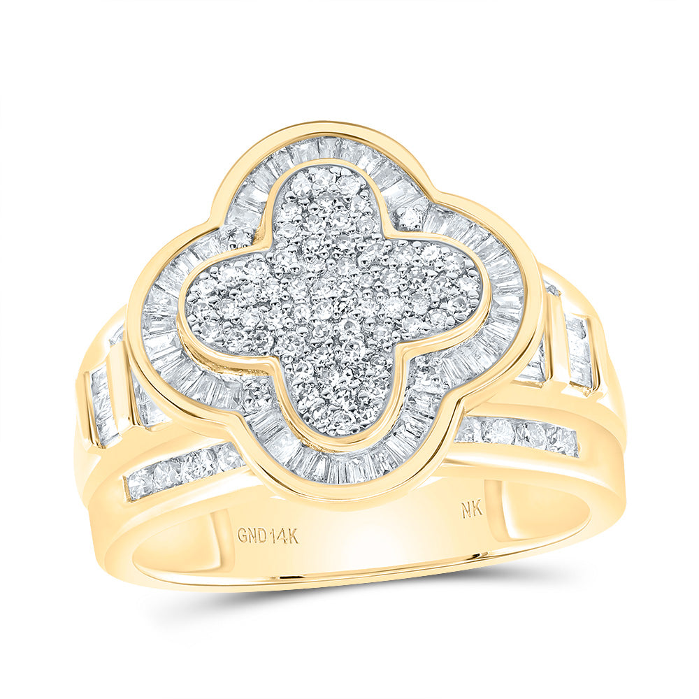 1Ctw-Dia Nk Fashion Clover Ring (6.23 grams)