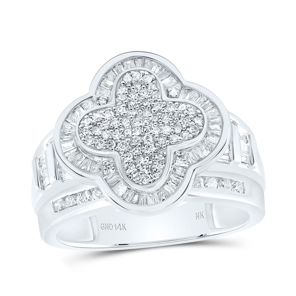 1Ctw-Dia Nk Fashion Clover Ring (6.39 grams)