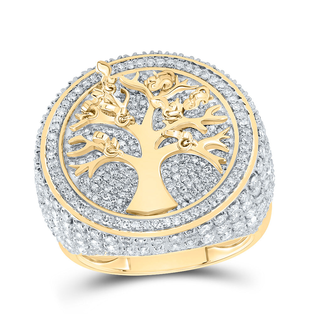 2 1/2Ctw-Dia Nk Money-Tree Round Men's Ring (11.75 grams)