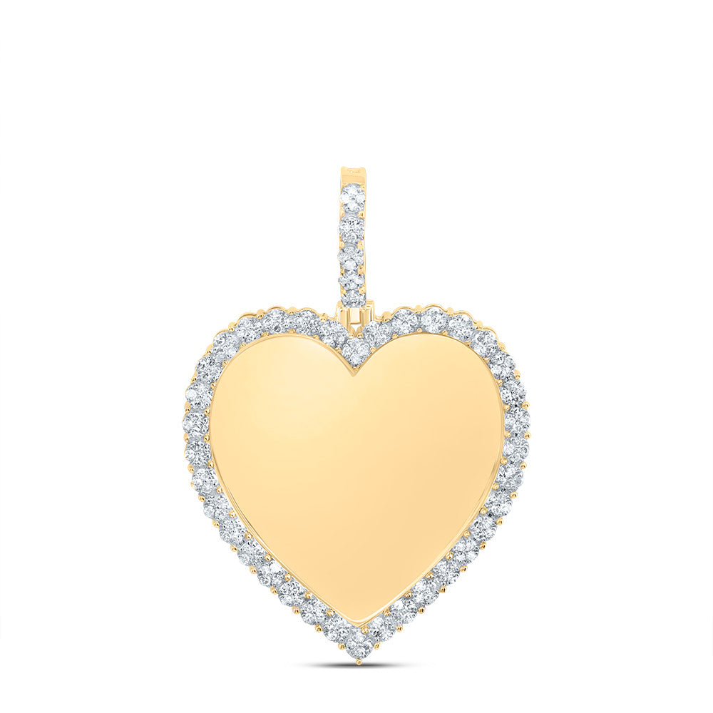 1/2Ctw-Nat Dia Nk Fanuk Memory Heart Mens Charm (3.673 grams)