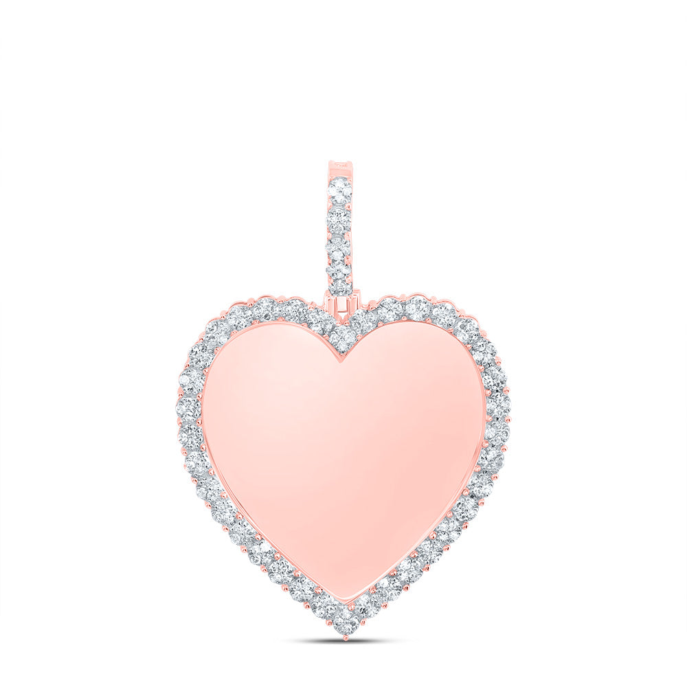 1/2Ctw-Nat Dia Nk Fanuk Memory Heart Mens Charm (3.673 grams)