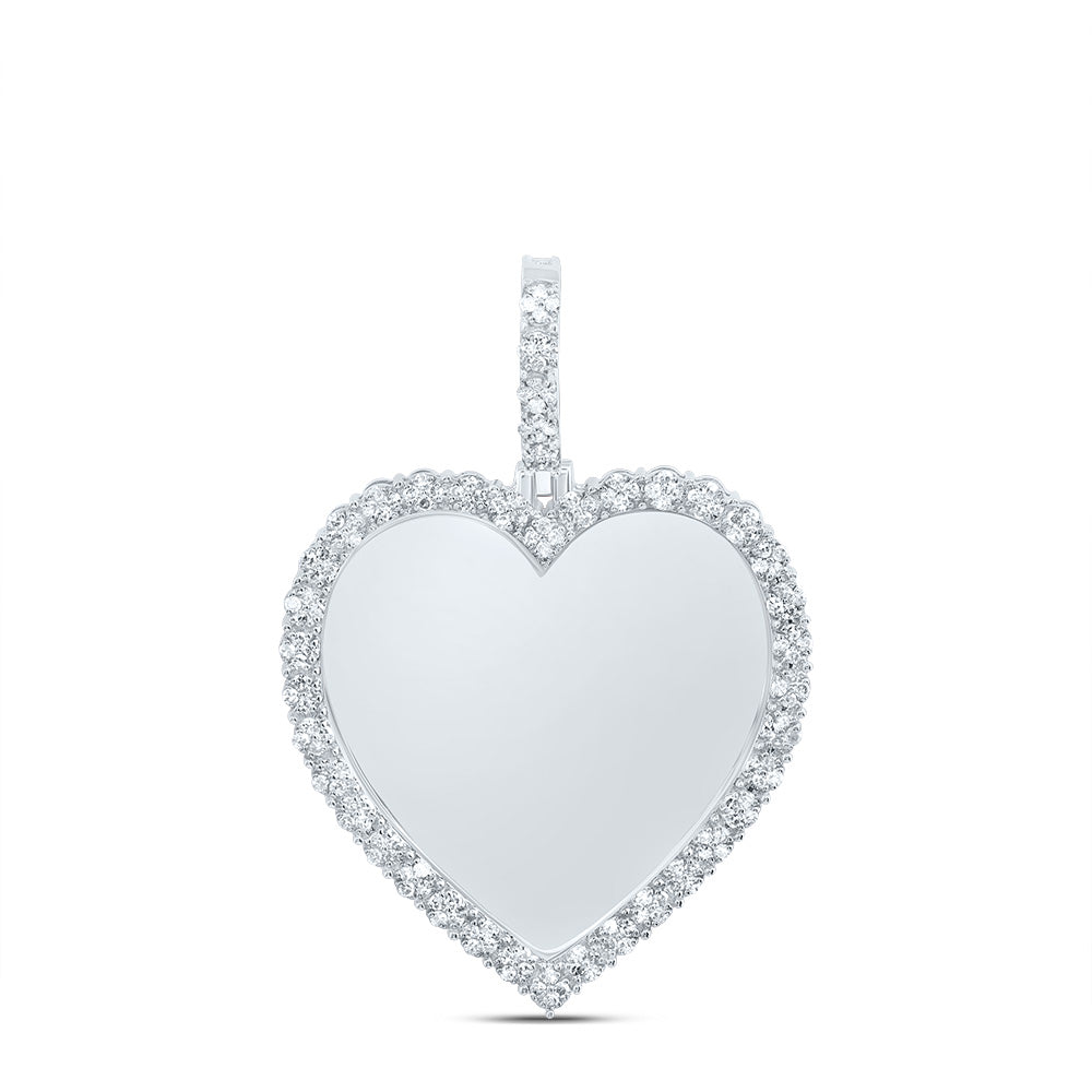 1/2Ctw-Nat Dia Nk Fanuk Memory Heart Mens Charm (3.673 grams)