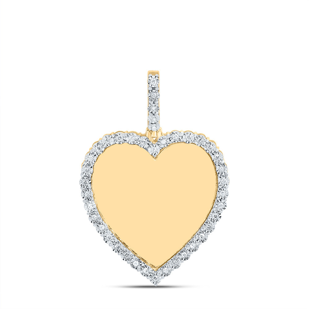 1/5Ctw-Nat Dia Nk Fanuk Memory Heart Mens Charm (4.555 grams)