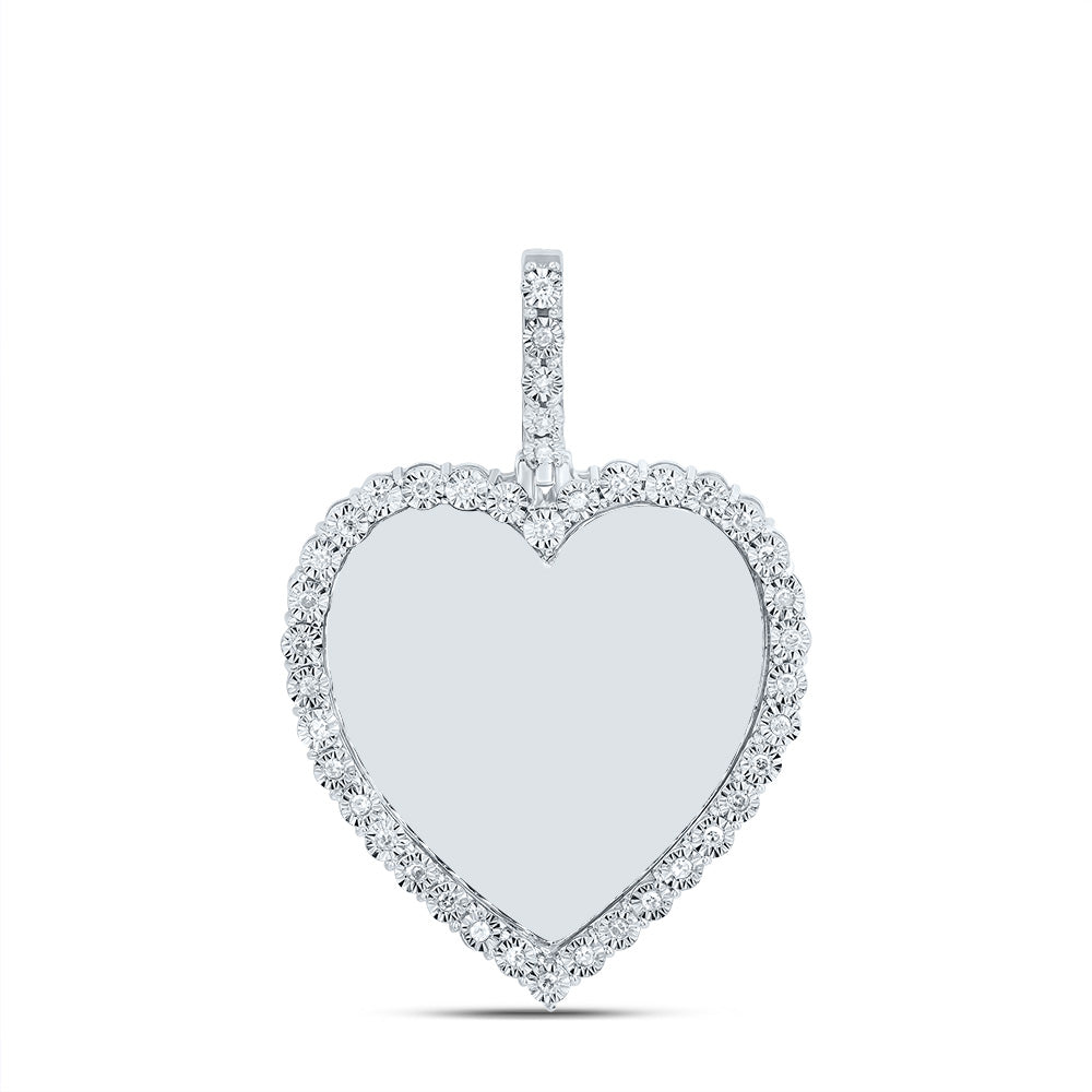 1/5Ctw-Nat Dia Nk Fanuk Memory Heart Mens Charm (4.555 grams)