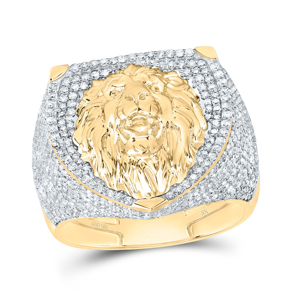 1 7/8Ctw-Dia Nk Lion Mens Ring (9.57 grams)