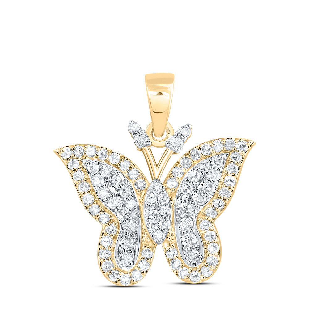 1/2Ctw-Nat Dia Nk Fashion Butterfly Pendant (1.643 grams)
