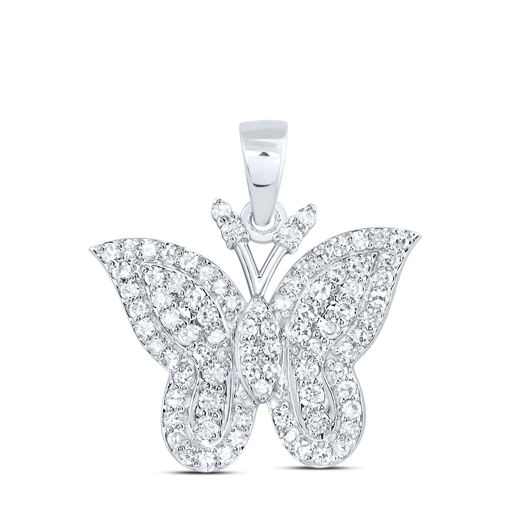 1/2Ctw-Nat Dia Nk Fashion Butterfly Pendant (1.643 grams)