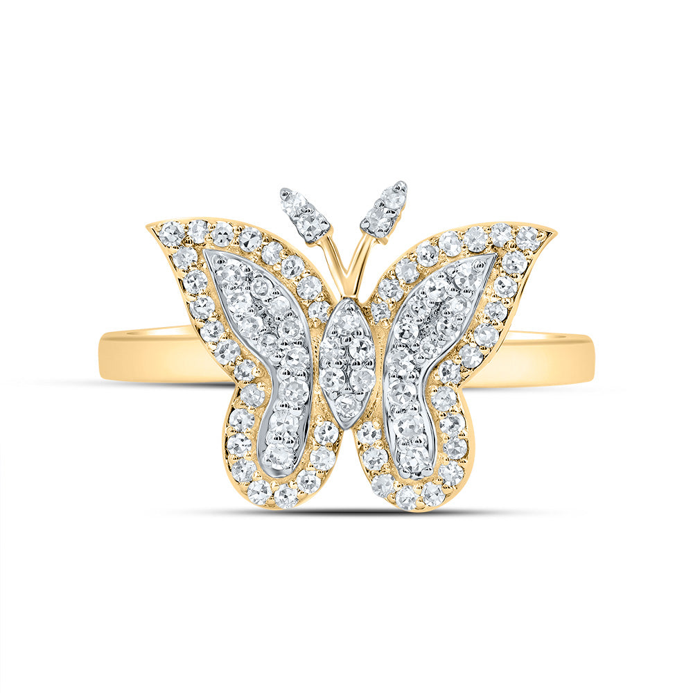 1/4Ctw-Nat Dia Nk Fashion Butterfly Ring (2.53 grams)