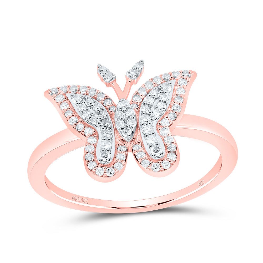 1/4Ctw-Nat Dia Nk Fashion Butterfly Ring (2.44 grams)