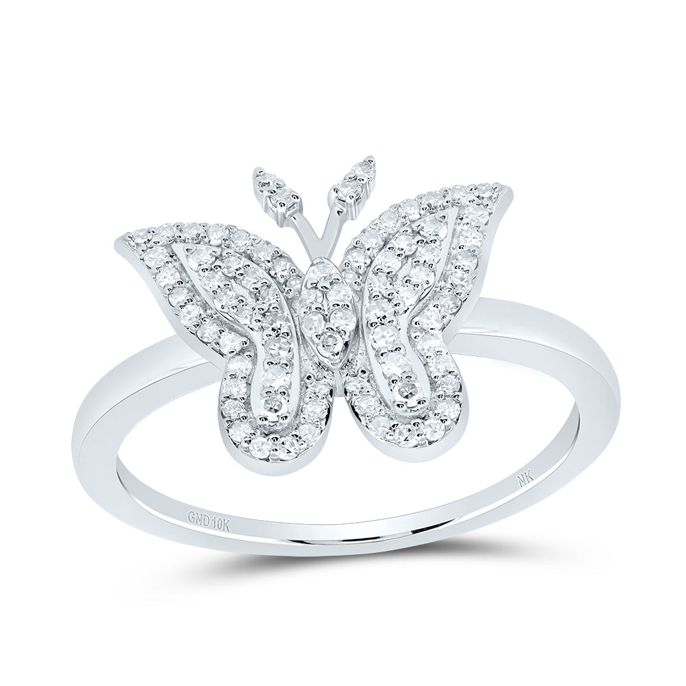 1/4Ctw-Nat Dia Nk Fashion Butterfly Ring (2.58 grams)