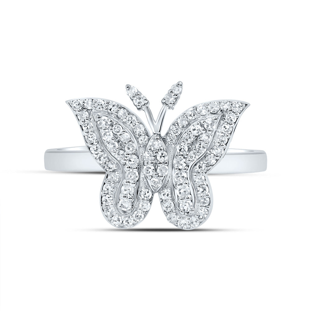 1/4Ctw-Nat Dia Nk Fashion Butterfly Ring (2.58 grams)