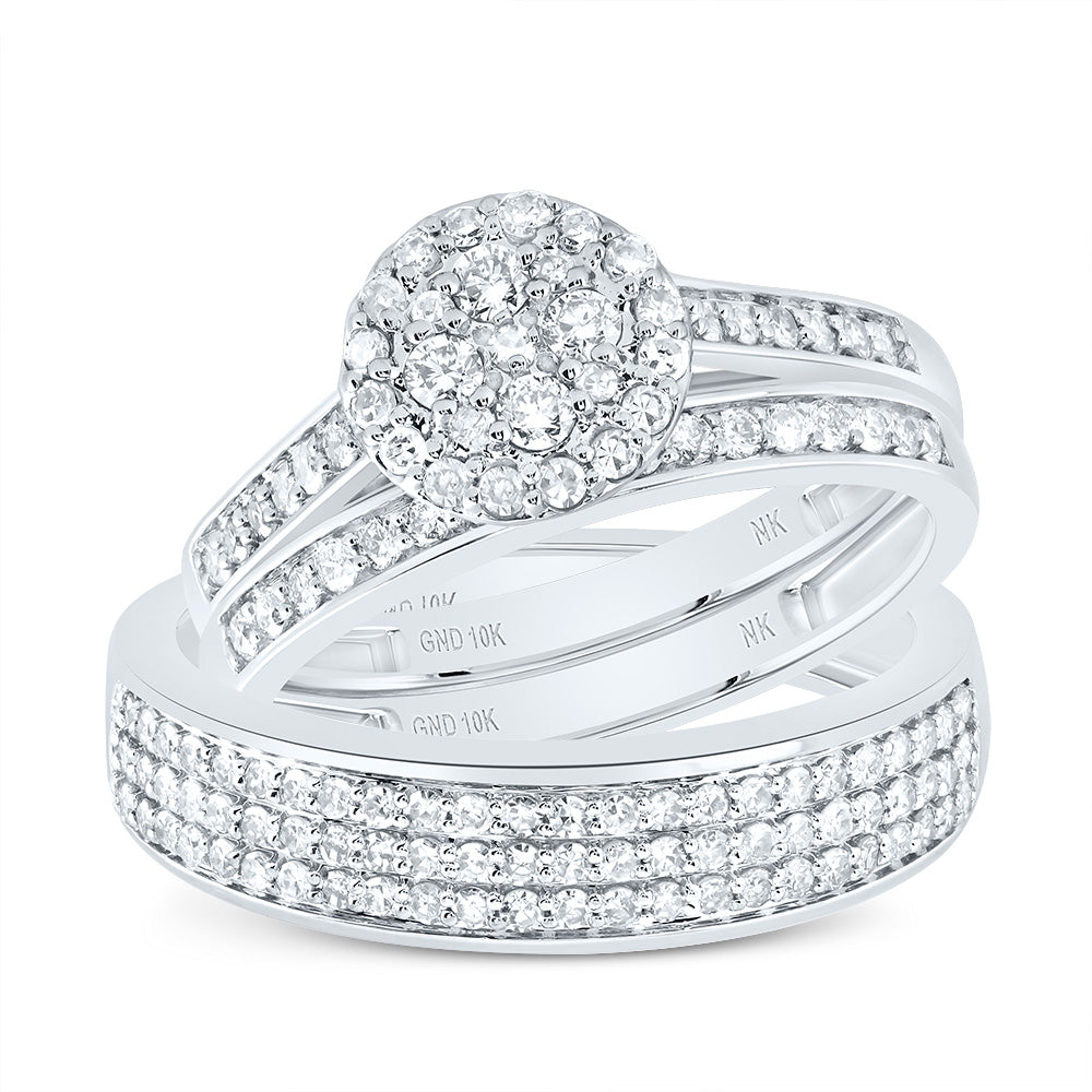 1 Ctw-Dia Nk Round Trio Set (7.29 grams)