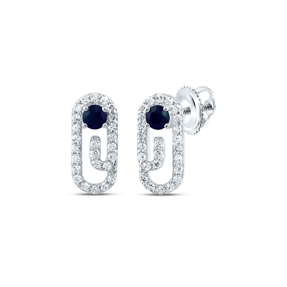 1/5Ctw-Nat Dia Cn 2.5Mm Rd-Bs Nat Gem Paper Clip Stud Earring