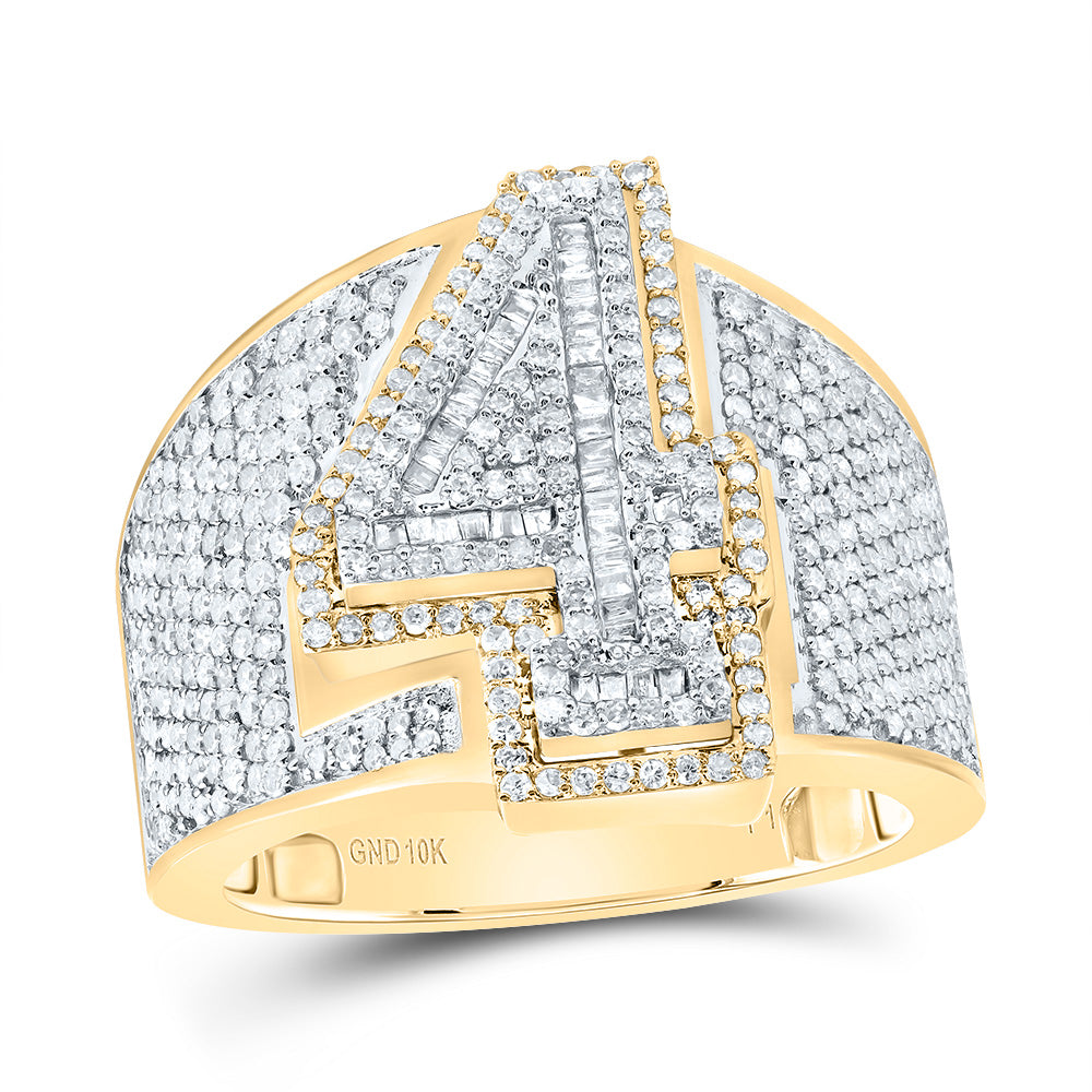 1 1/2Ctw-Dia P1 Number "4" Men's Ring (8.83 grams)