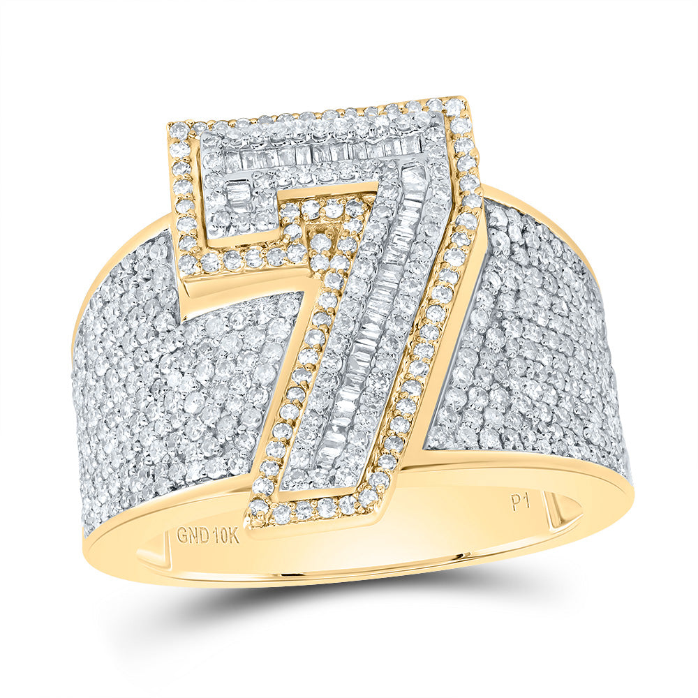 1 5/8Ctw-Dia P1 Number "7" Men's Ring (9.85 grams)