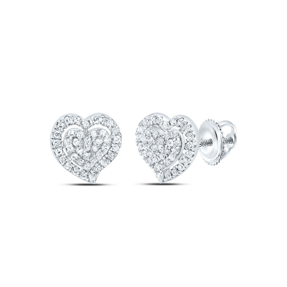 1/5Ctw-Nat Dia P1 Gift Heart Stud Earring