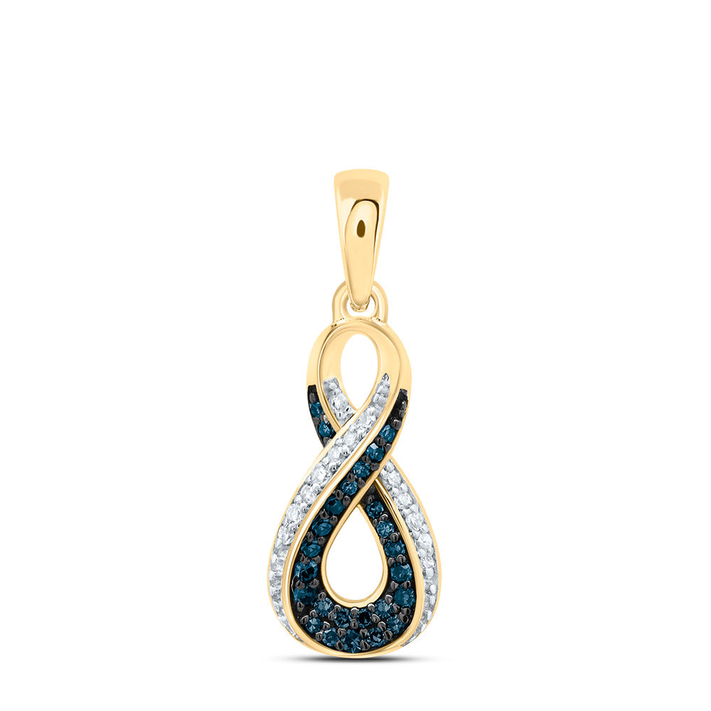 1/8Ctw-Dia P1 Gift Blue Diamond Infinity Pendant (0.863 grams)