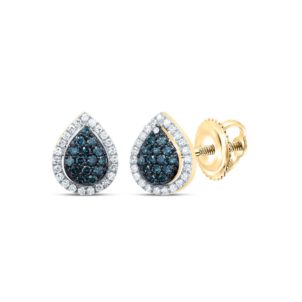 1/4Ctw-Dia P1 Gift Blue Diamond Pear Stud Earring