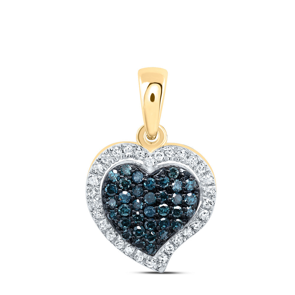 1/5Ctw-Nat Dia P1 Gift Blue Diamond Heart Pendant (0.884667 grams)