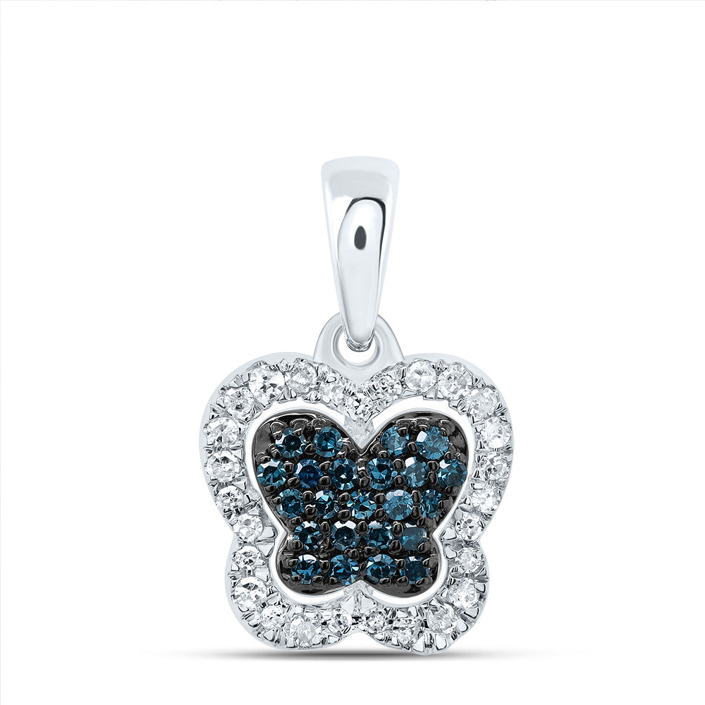 1/5Ctw-Dia P1 Gift Blue Diamond Butterfly Pendant (1.075333 grams)