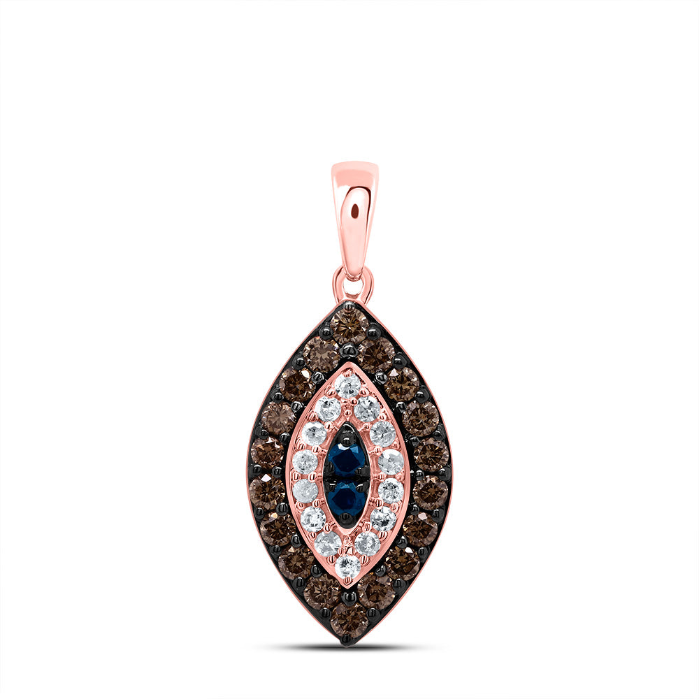 1/2Ctw-Dia P1 Gift Cognac Natural, Blue-Dia Marquise Pendant (1.462 grams)
