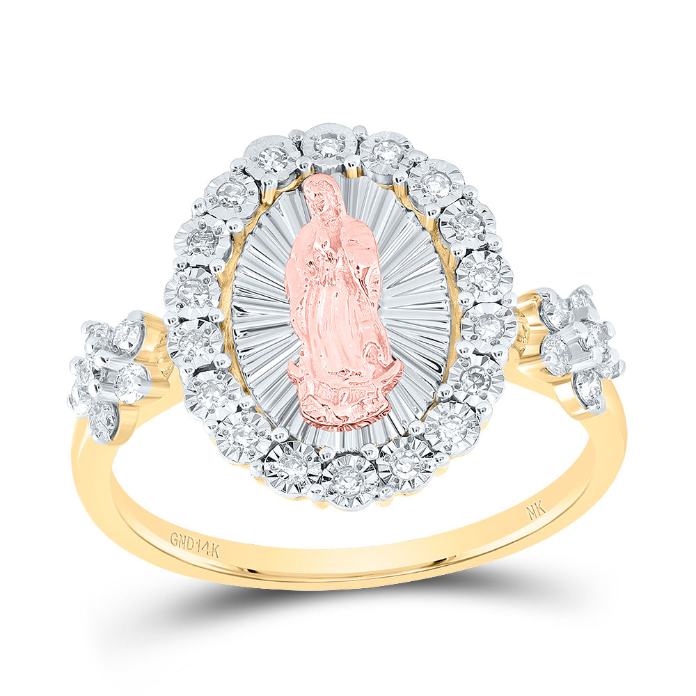 1/4Ctw-Dia Nk Virgin Mother Mary Oval Ladies Ring (3.4 grams)