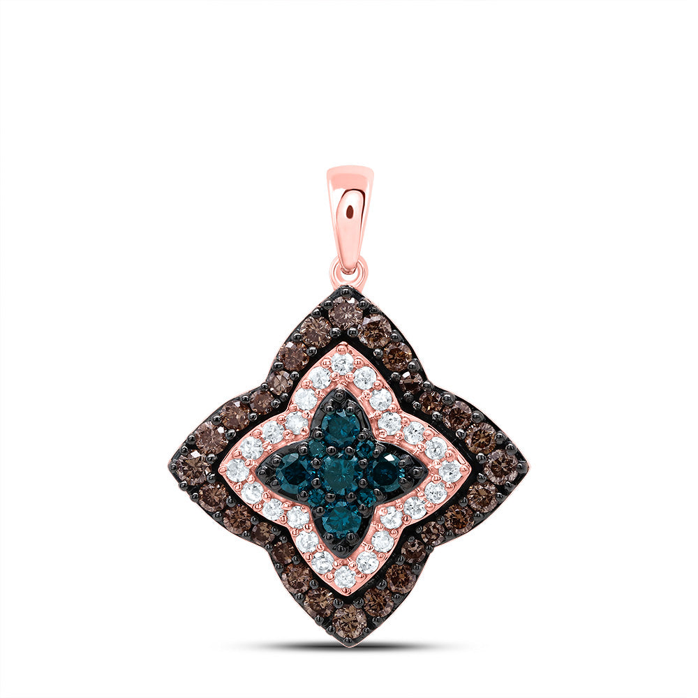 3/4Ctw-Dia P1 Gift Cognac Natural, Blue-Dia Pendant (2.67 grams)
